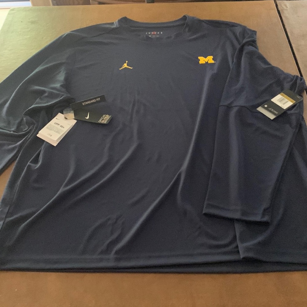 University of Michigan Long Sleeve Jordan Brand on field 4XL Dri Fit Tee NWT!!
